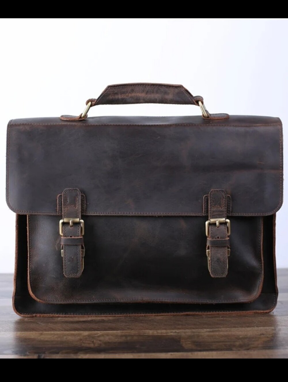 Vintage Genuine Leather Men's Messenger Bag Brown